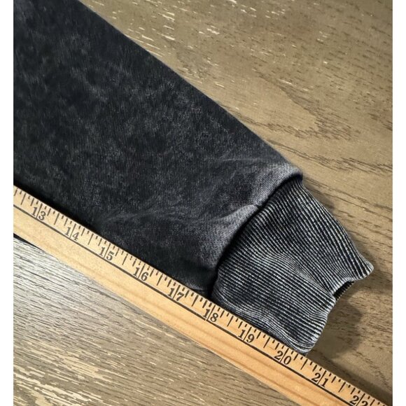 RSQ Men Medium Black Gray Marble Wash Hoodie Streetwear Goth Emo - Picture 3 of 8